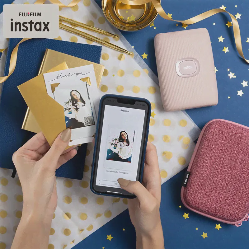 Принтер Fujifilm Instax Mini Link2, мгновенный принтер INSTAX SQUARE LINK для смартфонов, белыйрозовыйсиний с пленкой Fuji Instax Mini (art.: 3920c7a22ca57)-0