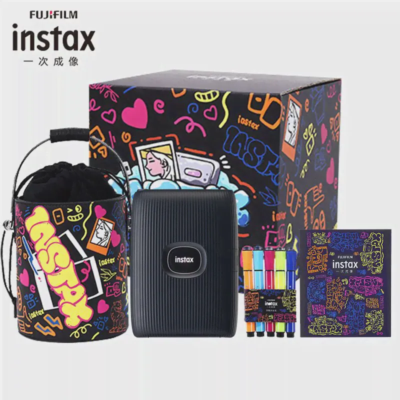 Принтер Fujifilm Instax Mini Link2, мгновенный принтер INSTAX SQUARE LINK для смартфонов, белыйрозовыйсиний с пленкой Fuji Instax Mini (art.: 3920c7a22ca57)-3